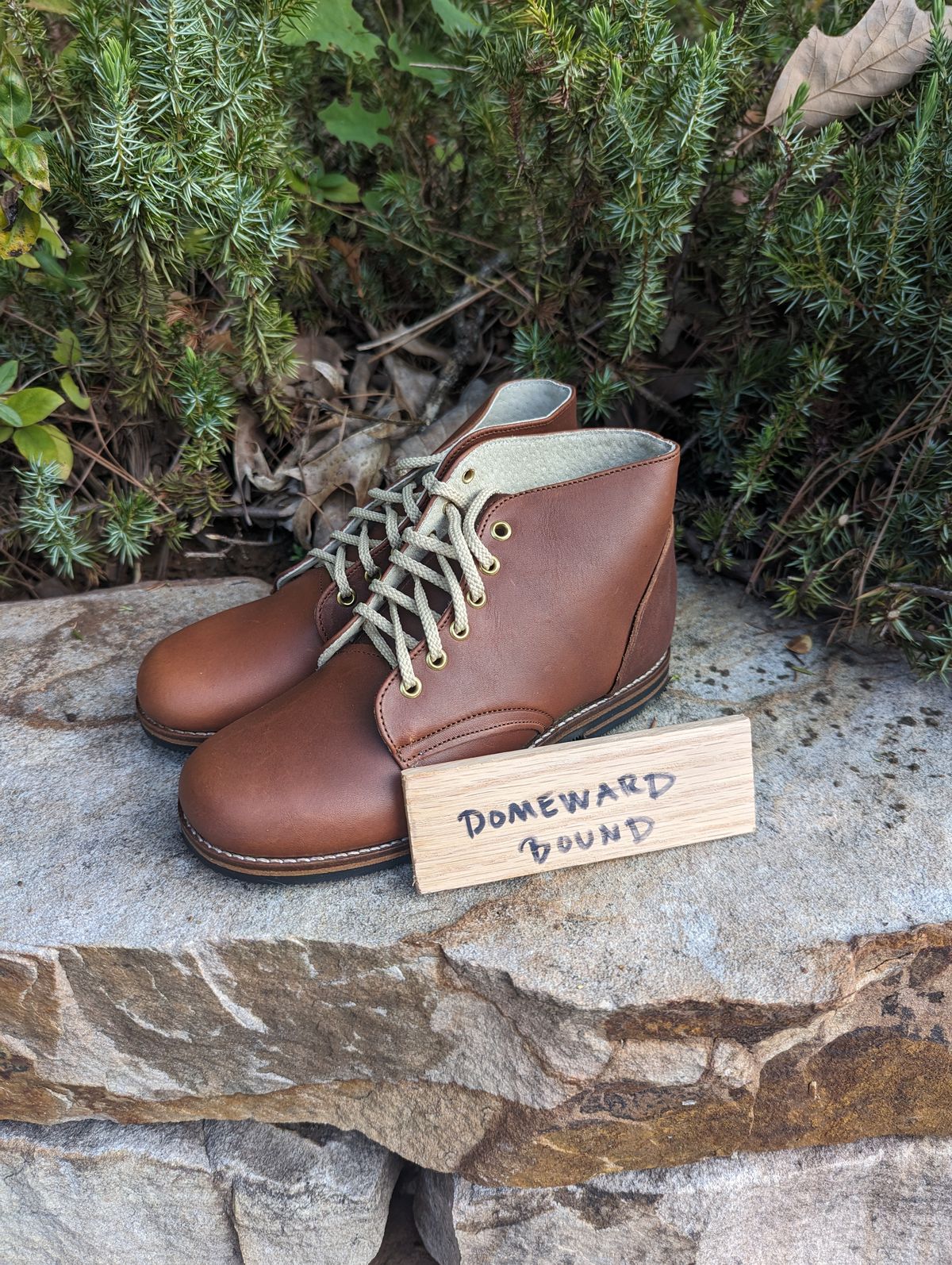 Photo by polishengineering on October 1, 2023 of the Nicks x Zimmerman Kids Work Boots in Seidel 1964 Brown.
