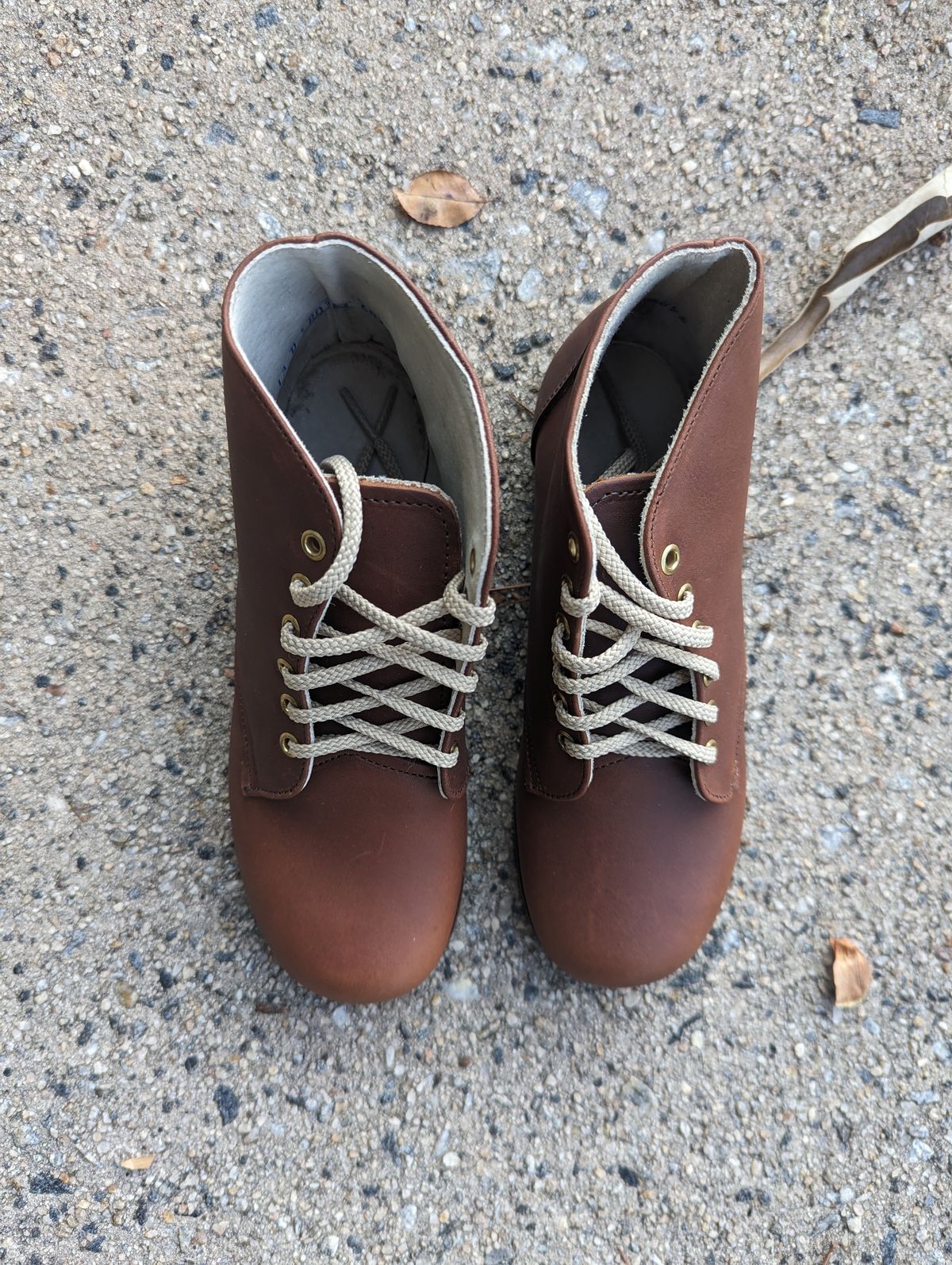 Photo by polishengineering on October 1, 2023 of the Nicks x Zimmerman Kids Work Boots in Seidel 1964 Brown.