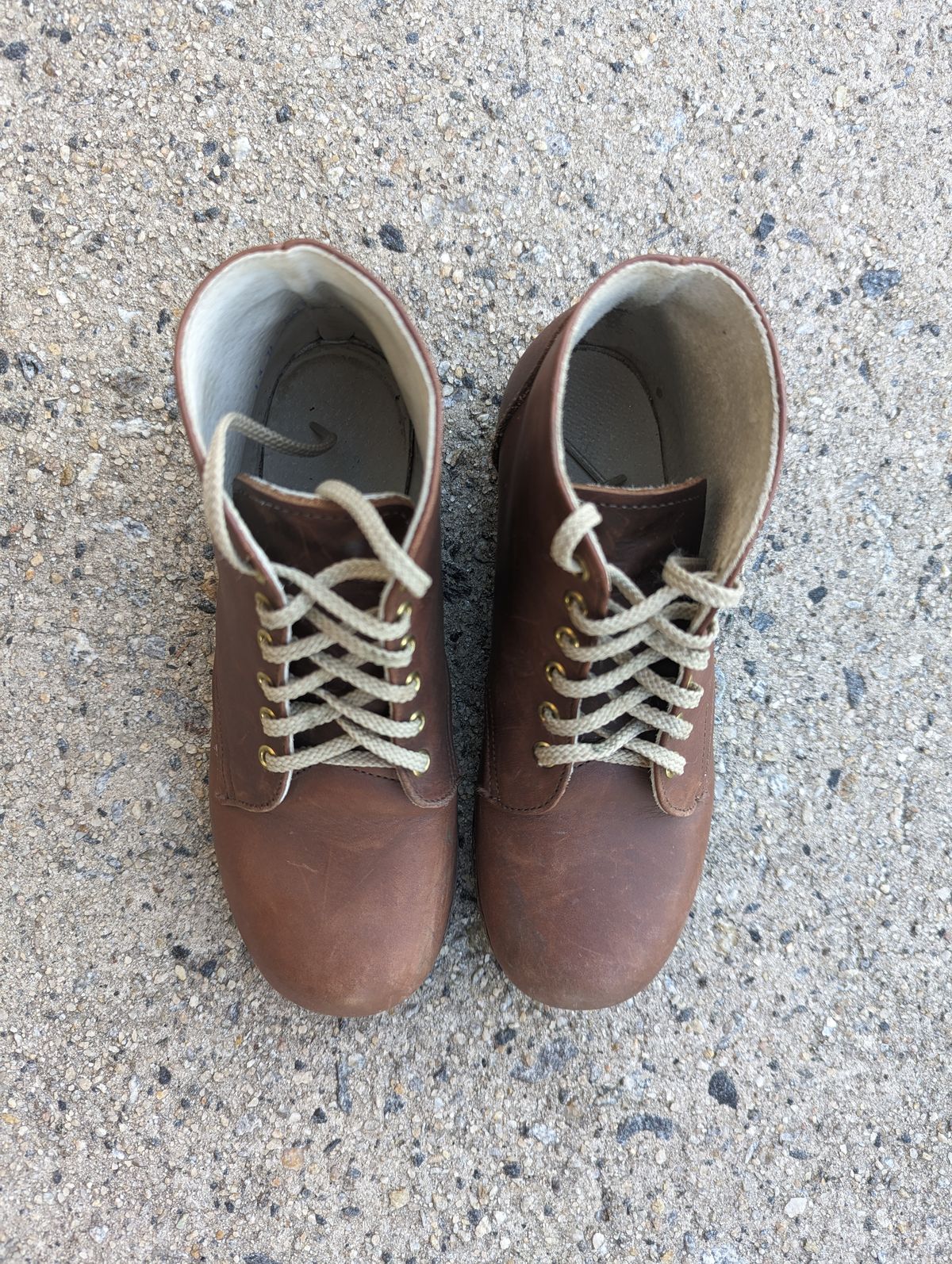 Photo by polishengineering on November 4, 2023 of the Nicks x Zimmerman Kids Work Boots in Seidel 1964 Brown.