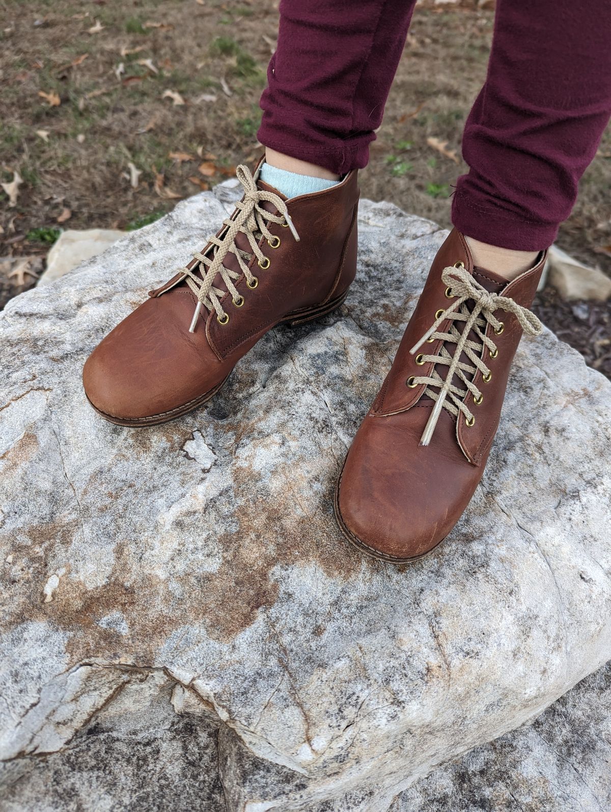 Photo by polishengineering on December 4, 2023 of the Nicks x Zimmerman Kids Work Boots in Seidel 1964 Brown.
