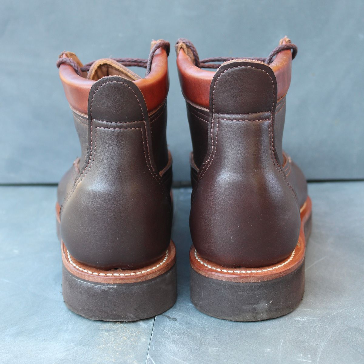 Photo by polishengineering on November 4, 2025 of the Russell Moccasin Co. Premier Chukka in Chocolate.
