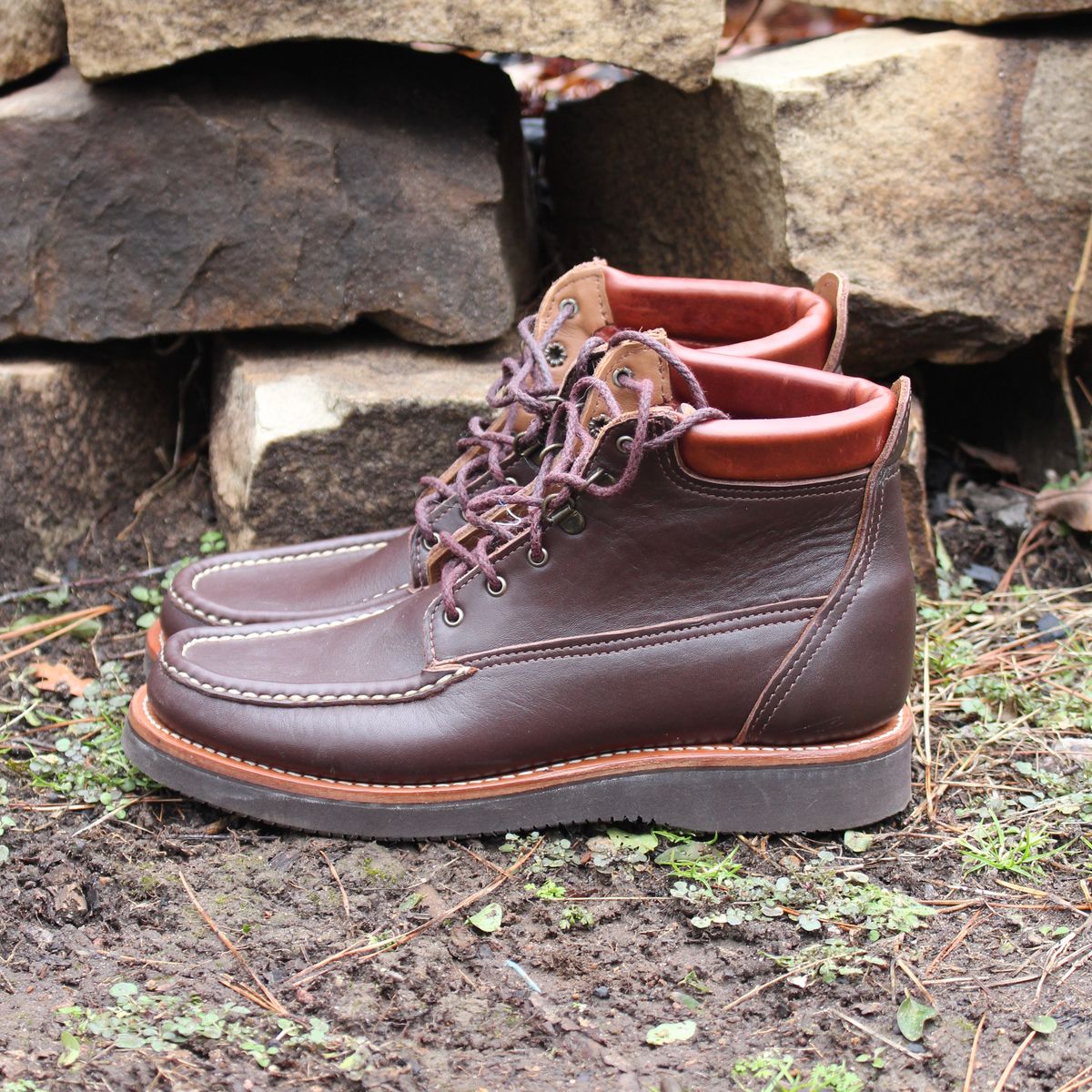 Photo by polishengineering on February 4, 2026 of the Russell Moccasin Co. Premier Chukka in Chocolate.