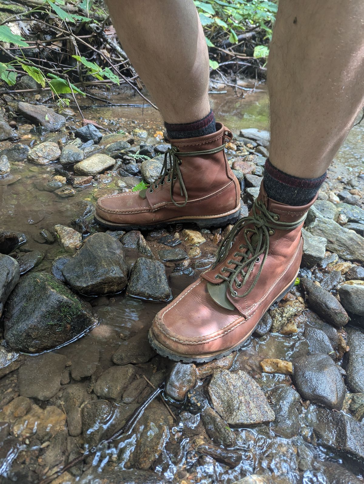 Photo by polishengineering on September 7, 2025 of the Russell Moccasin Co. Backcountry in Full-Grain Timberjack.