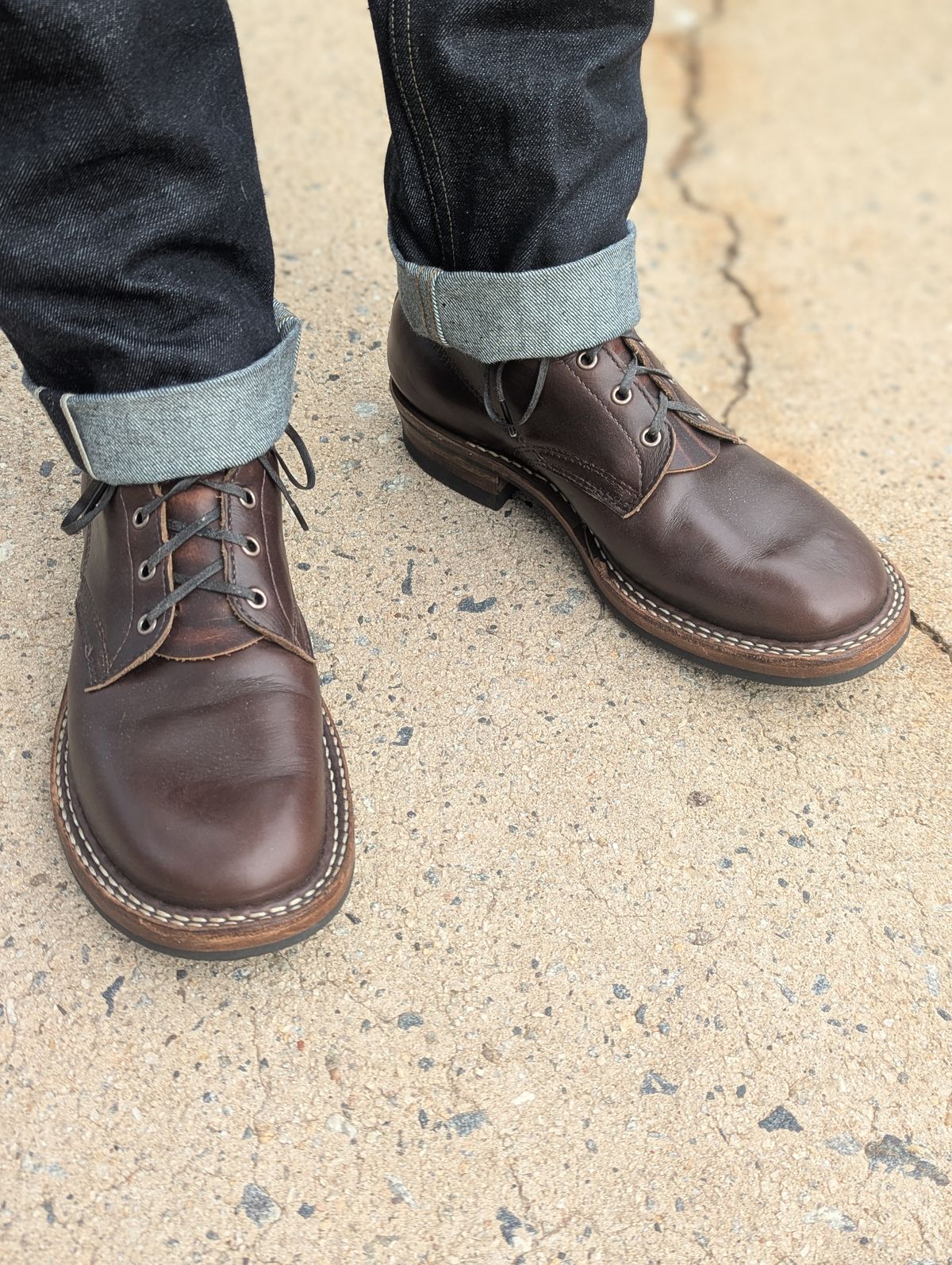 Photo by polishengineering on November 21, 2025 of the White's Semi-Dress in Horween Brown Chromexcel.