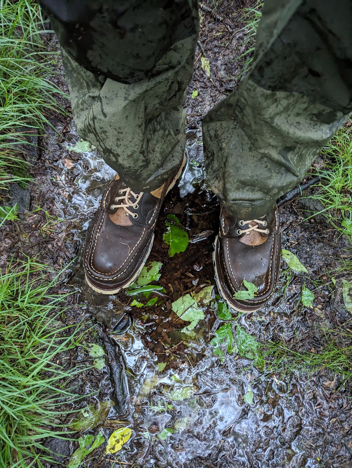 Photo by polishengineering on May 27, 2024 of the Russell Moccasin Co. Professional Hunter in Horween Bronze Chamois.
