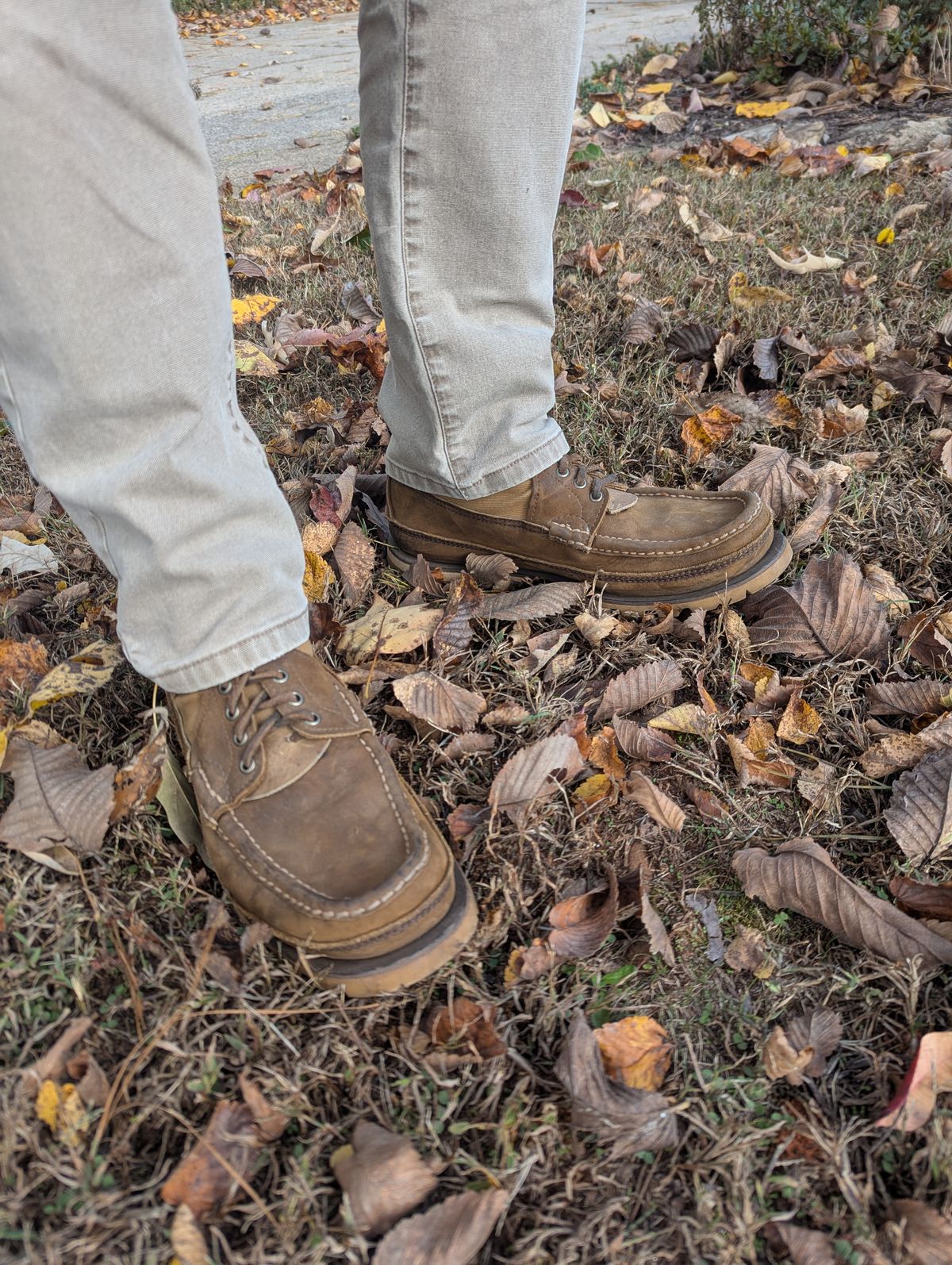Photo by polishengineering on November 10, 2025 of the Russell Moccasin Co. Professional Hunter in Horween Bronze Chamois.