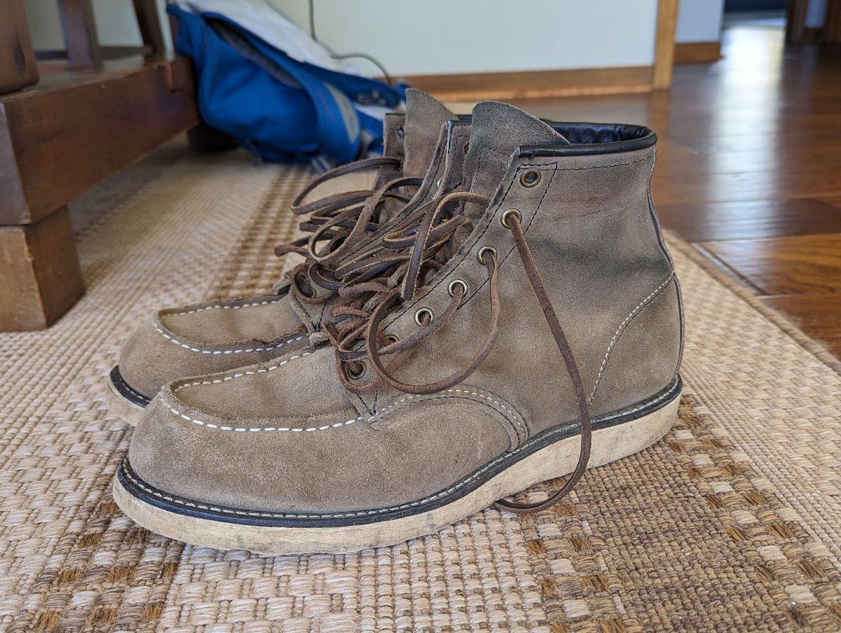 Photo by polishengineering on March 16, 2023 of the Red Wing 6-Inch Classic Moc in S.B. Foot Slate Muleskinner.