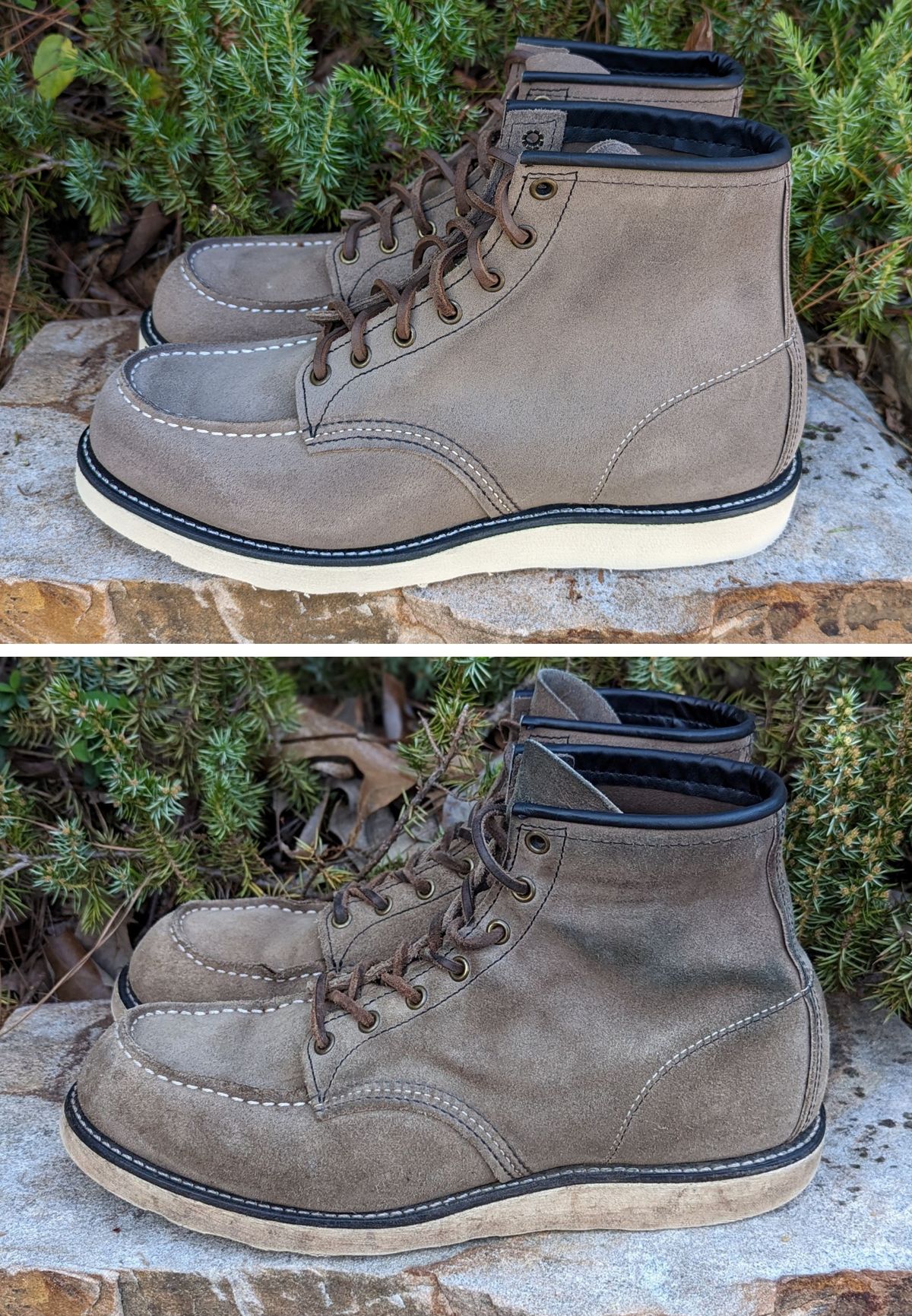 Photo by polishengineering on April 7, 2023 of the Red Wing 6-Inch Classic Moc in S.B. Foot Slate Muleskinner.