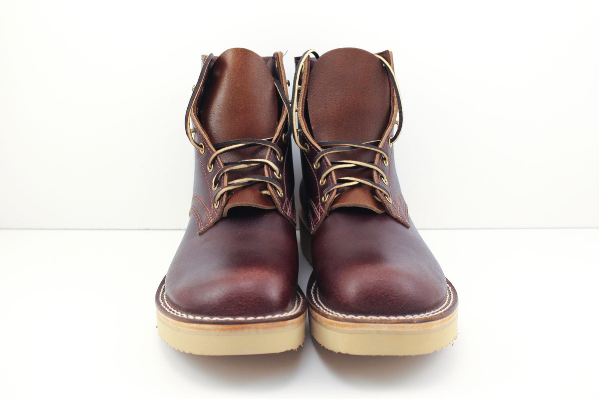 Photo by polishengineering on October 2, 2024 of the Nicks Lace Up Heritage in Horween Tan Waxed Flesh.