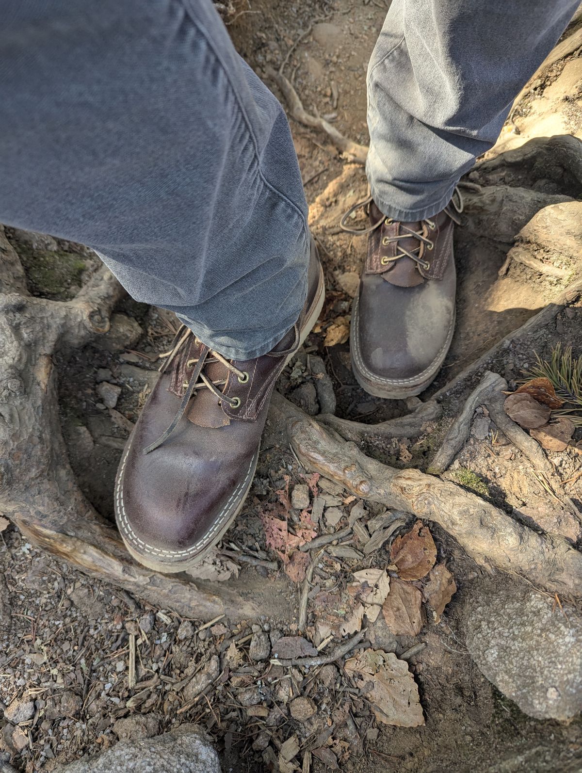 Photo by polishengineering on October 19, 2024 of the Nicks Lace Up Heritage in Horween Tan Waxed Flesh.
