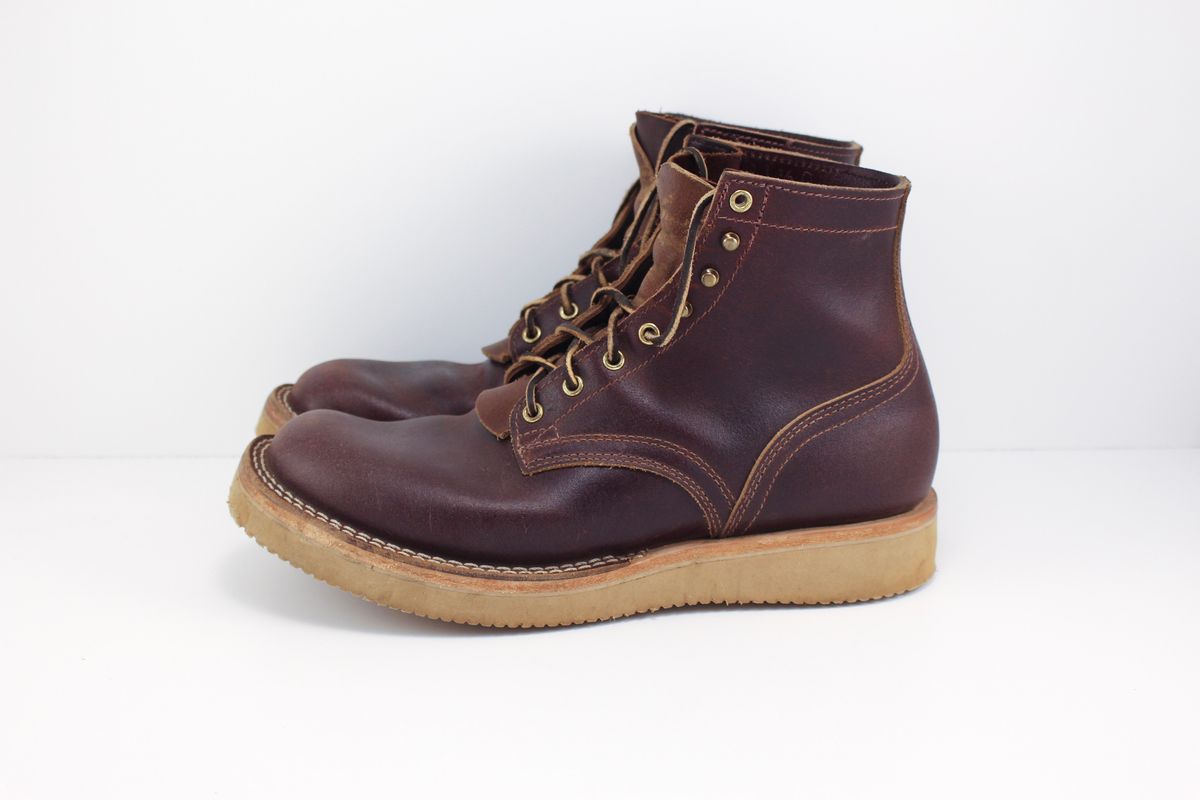 Photo by polishengineering on November 4, 2024 of the Nicks Lace Up Heritage in Horween Tan Waxed Flesh.