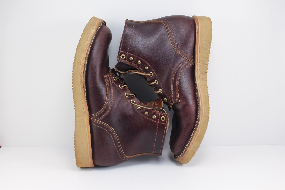 Photo by polishengineering on November 4, 2024 of the Nicks Lace Up Heritage in Horween Tan Waxed Flesh.