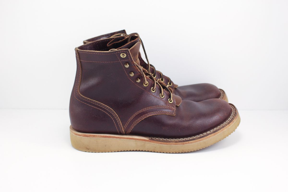 Photo by polishengineering on November 4, 2024 of the Nicks Lace Up Heritage in Horween Tan Waxed Flesh.