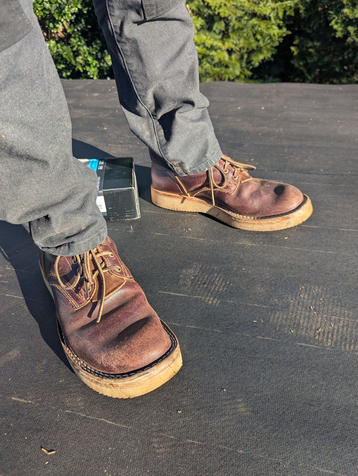Photo by polishengineering on December 30, 2024 of the Nicks Lace Up Heritage in Horween Tan Waxed Flesh.
