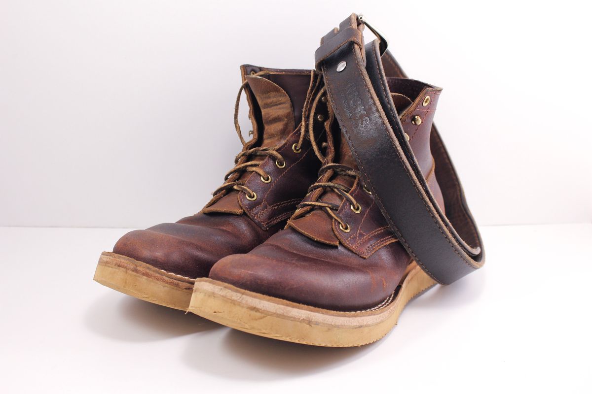 Photo by polishengineering on January 5, 2025 of the Nicks Lace Up Heritage in Horween Tan Waxed Flesh.