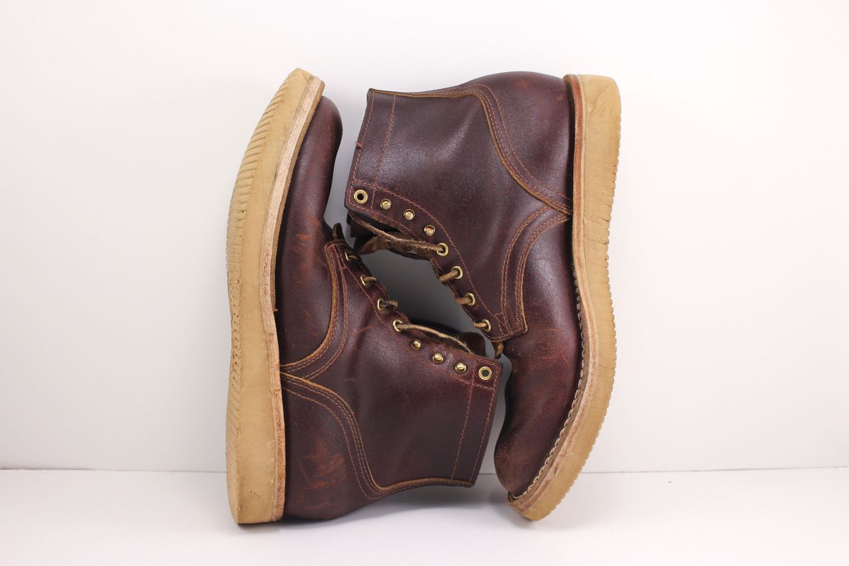 Photo by polishengineering on January 5, 2025 of the Nicks Lace Up Heritage in Horween Tan Waxed Flesh.