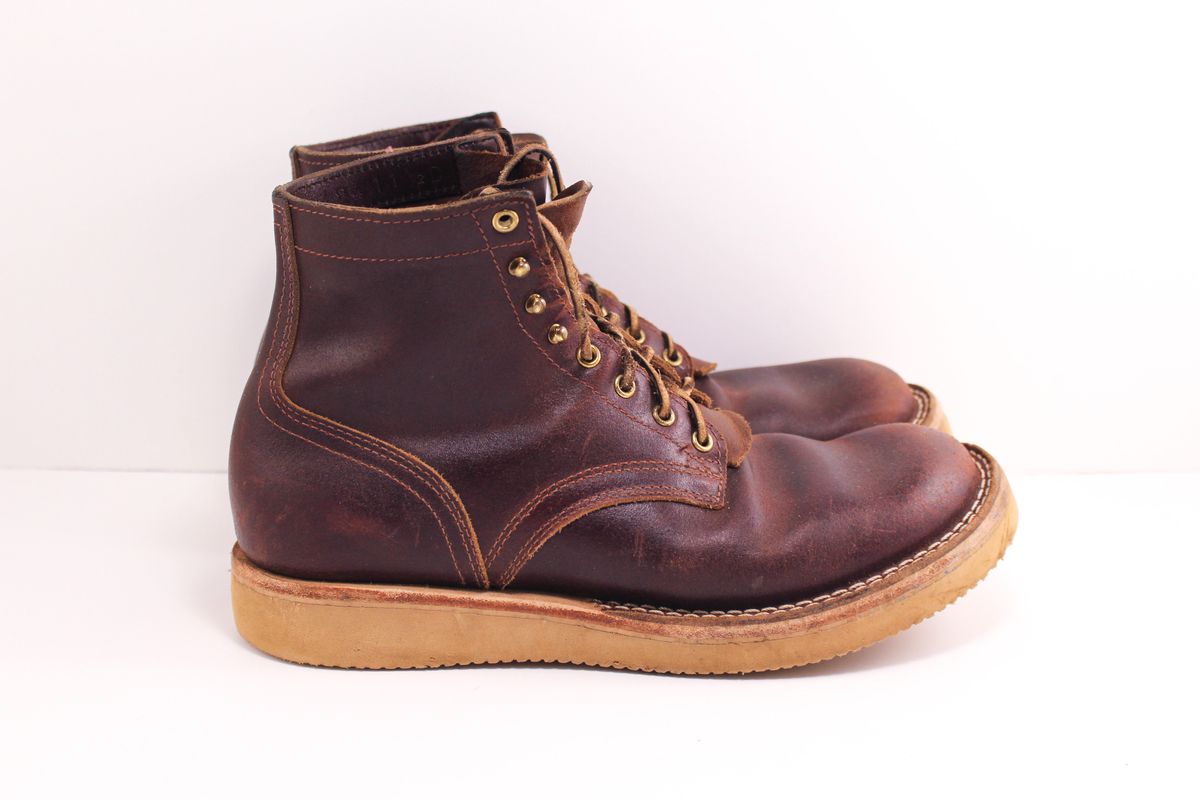 Photo by polishengineering on January 5, 2025 of the Nicks Lace Up Heritage in Horween Tan Waxed Flesh.