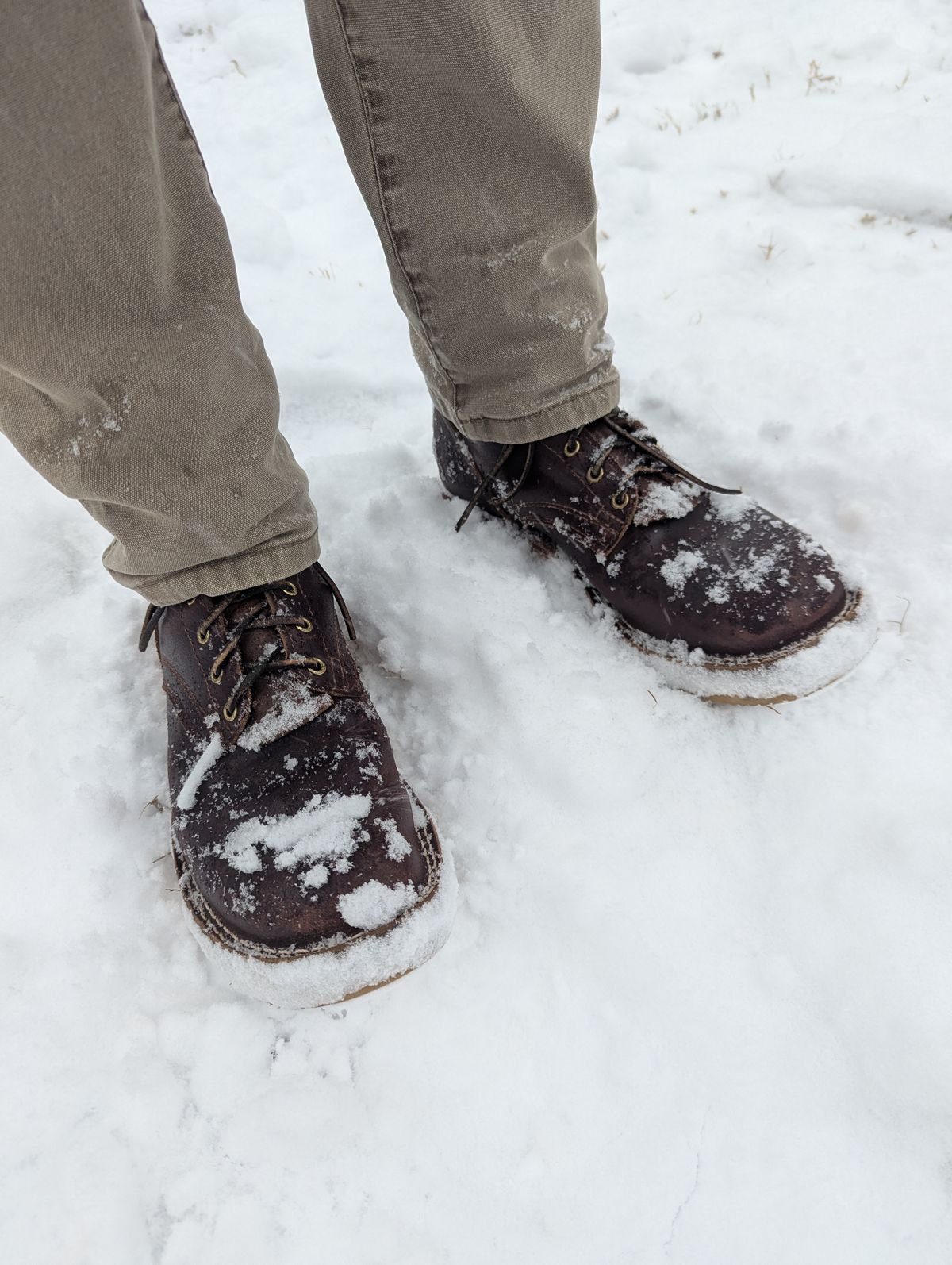 Photo by polishengineering on January 10, 2025 of the Nicks Lace Up Heritage in Horween Tan Waxed Flesh.