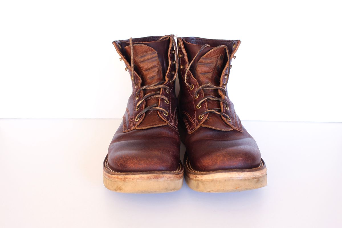 Photo by polishengineering on February 3, 2025 of the Nicks Lace Up Heritage in Horween Tan Waxed Flesh.