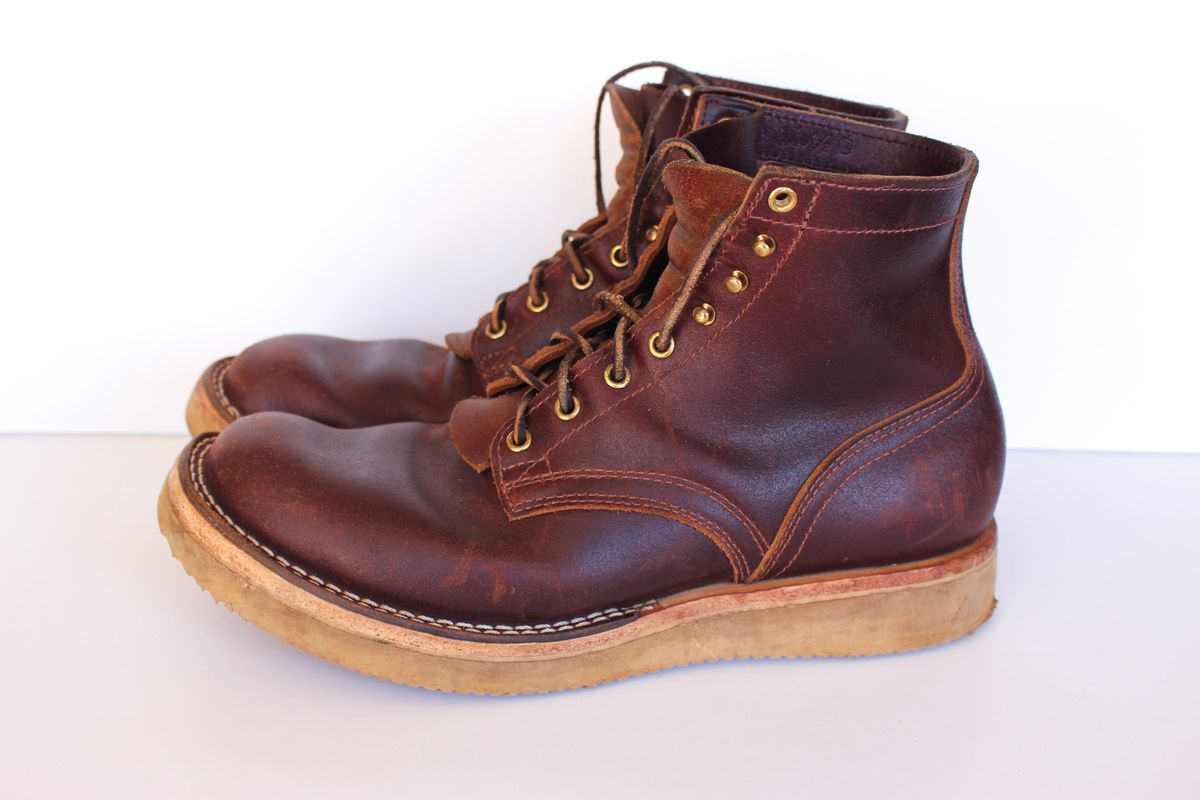 Photo by polishengineering on February 3, 2025 of the Nicks Lace Up Heritage in Horween Tan Waxed Flesh.