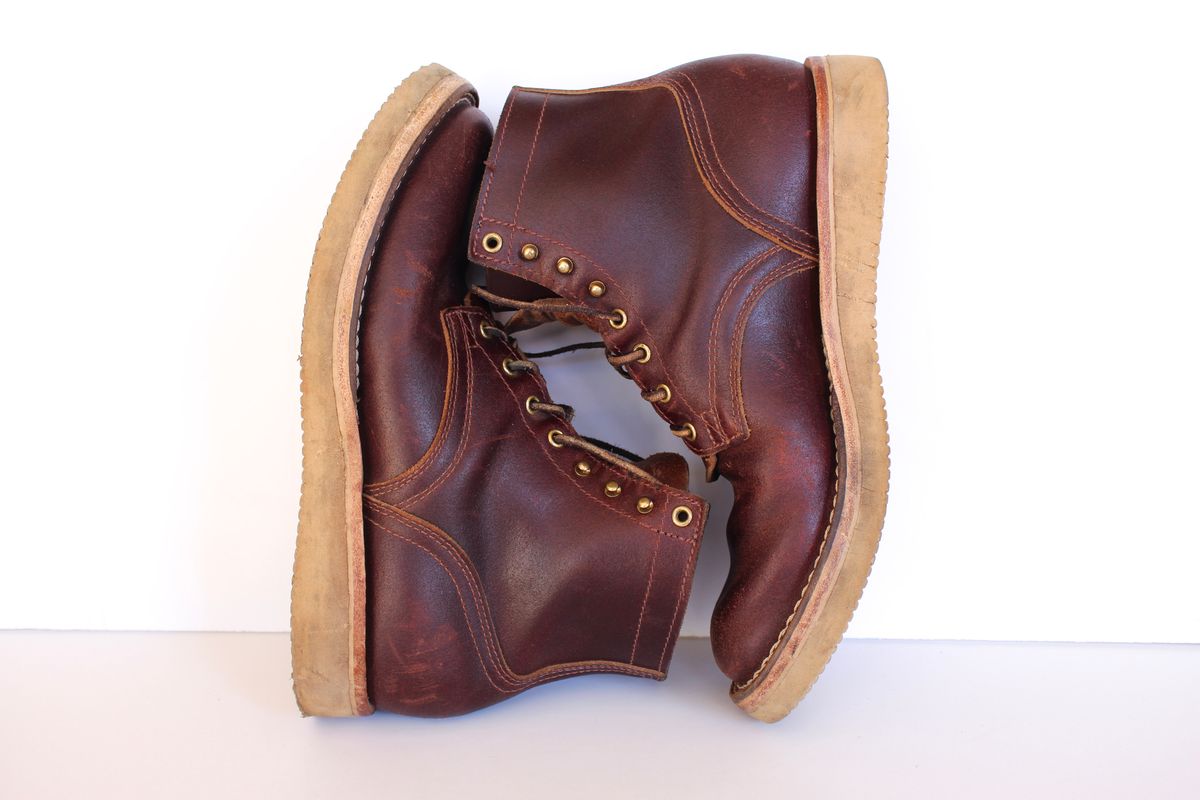 Photo by polishengineering on February 3, 2025 of the Nicks Lace Up Heritage in Horween Tan Waxed Flesh.