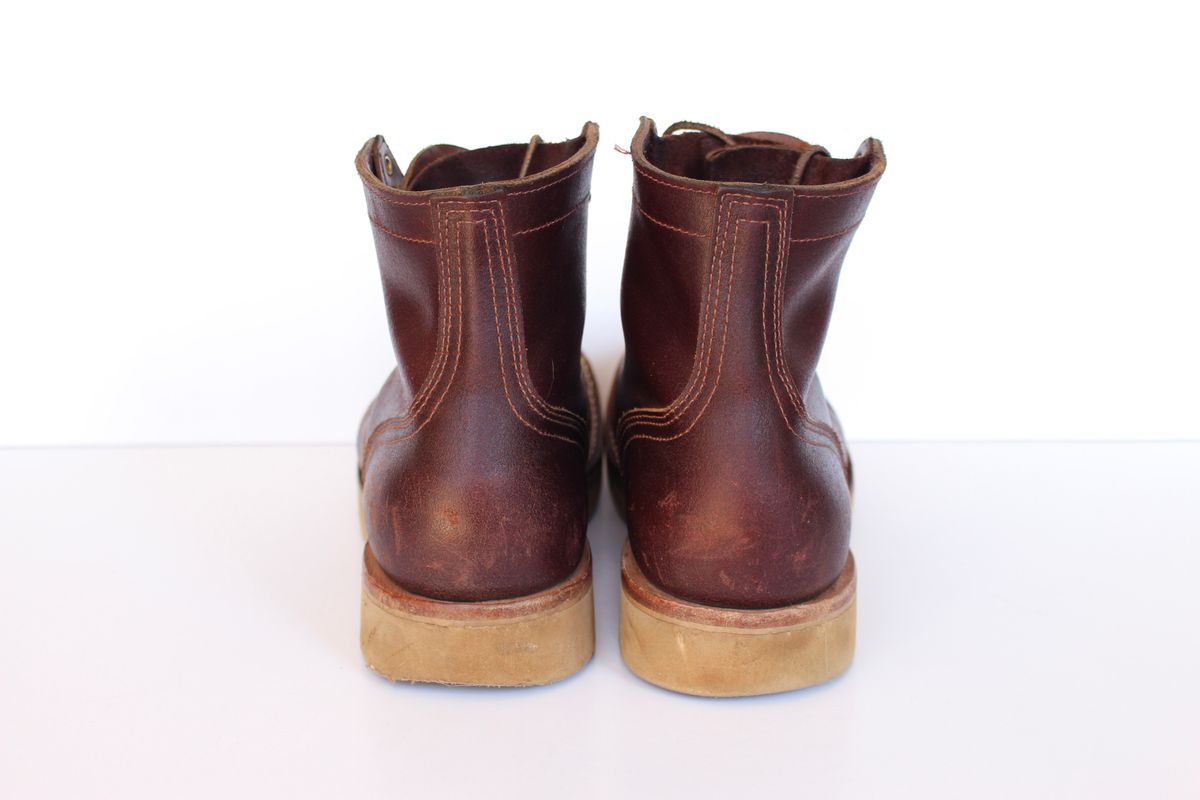 Photo by polishengineering on March 2, 2025 of the Nicks Lace Up Heritage in Horween Tan Waxed Flesh.