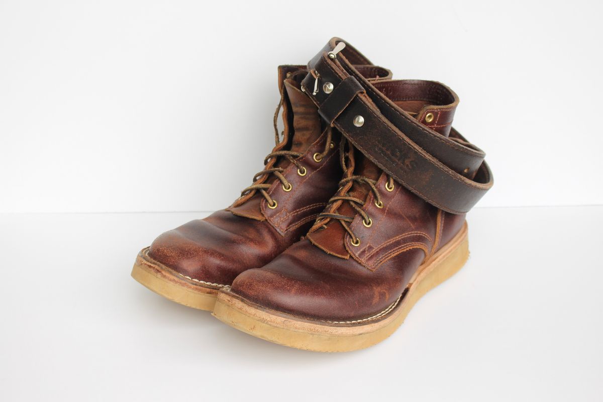 Photo by polishengineering on April 2, 2025 of the Nicks Lace Up Heritage in Horween Tan Waxed Flesh.