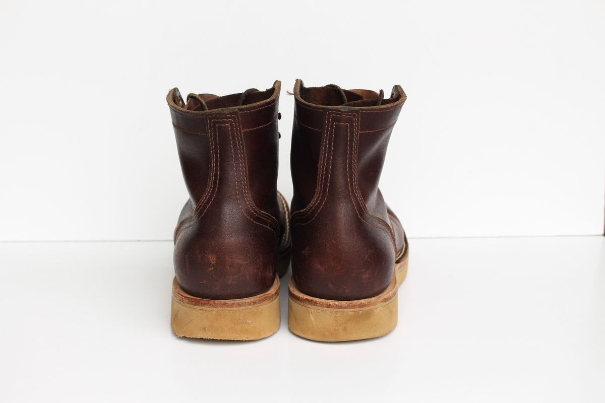 Photo by polishengineering on April 2, 2025 of the Nicks Lace Up Heritage in Horween Tan Waxed Flesh.