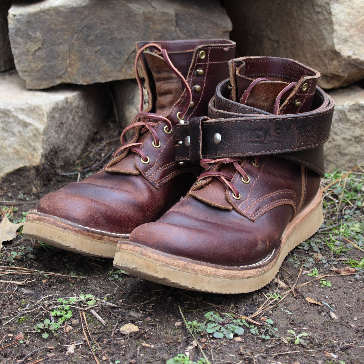 Photo by polishengineering on January 24, 2026 of the Nicks Lace Up Heritage in Horween Tan Waxed Flesh.