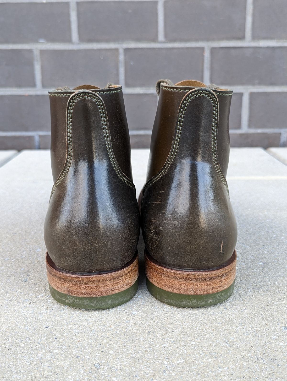 Photo by looking.down_ on March 4, 2023 of the Quan Shoemaker Unknown Model in Horween Dark Cognac Shell Cordovan.