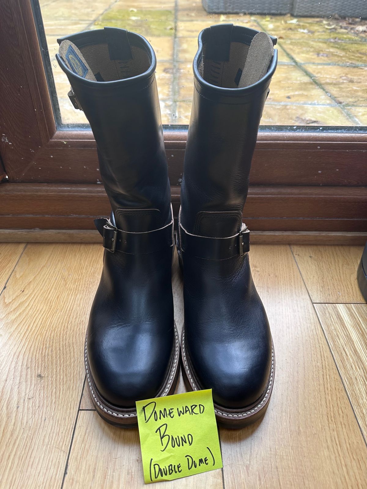 Photo by TheGiuce on October 26, 2023 of the John Lofgren Wabash Engineer Boots in Horween Black Chromexcel.