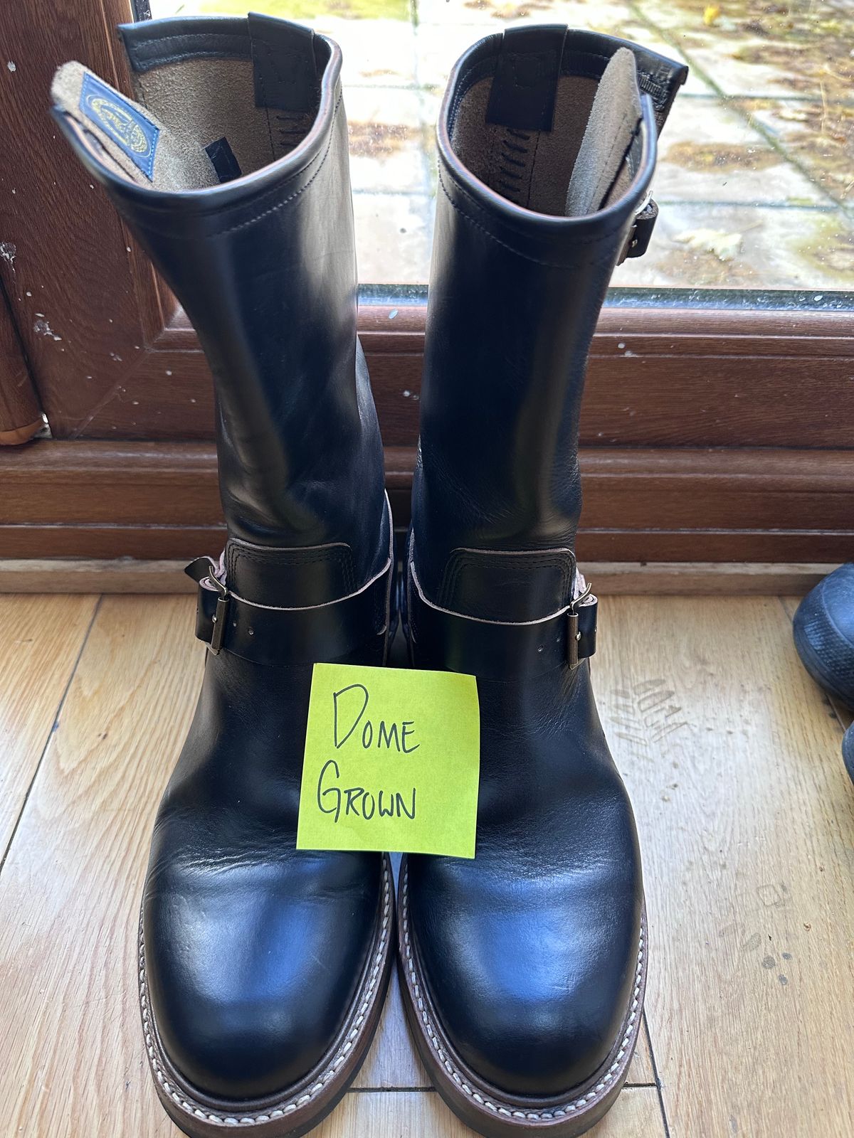 Photo by TheGiuce on November 5, 2023 of the John Lofgren Wabash Engineer Boots in Horween Black Chromexcel.