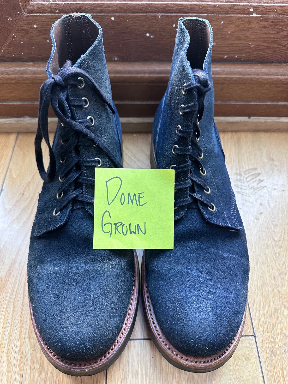 Photo by TheGiuce on November 5, 2023 of the Oak Street Bootmakers Field Boot in Horween Natural Indigo Chromexcel Roughout.