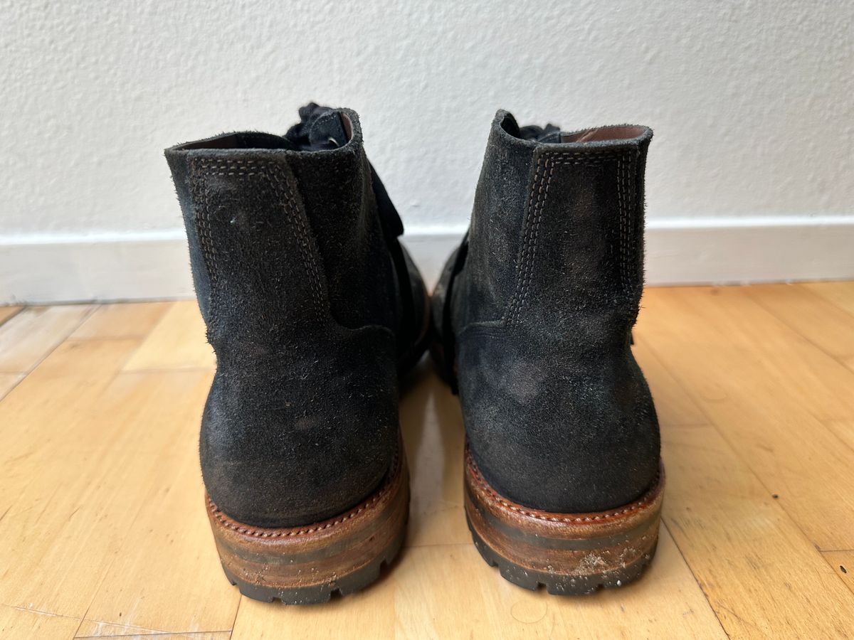 Photo by TheGiuce on February 3, 2024 of the Oak Street Bootmakers Field Boot in Horween Natural Indigo Chromexcel Roughout.