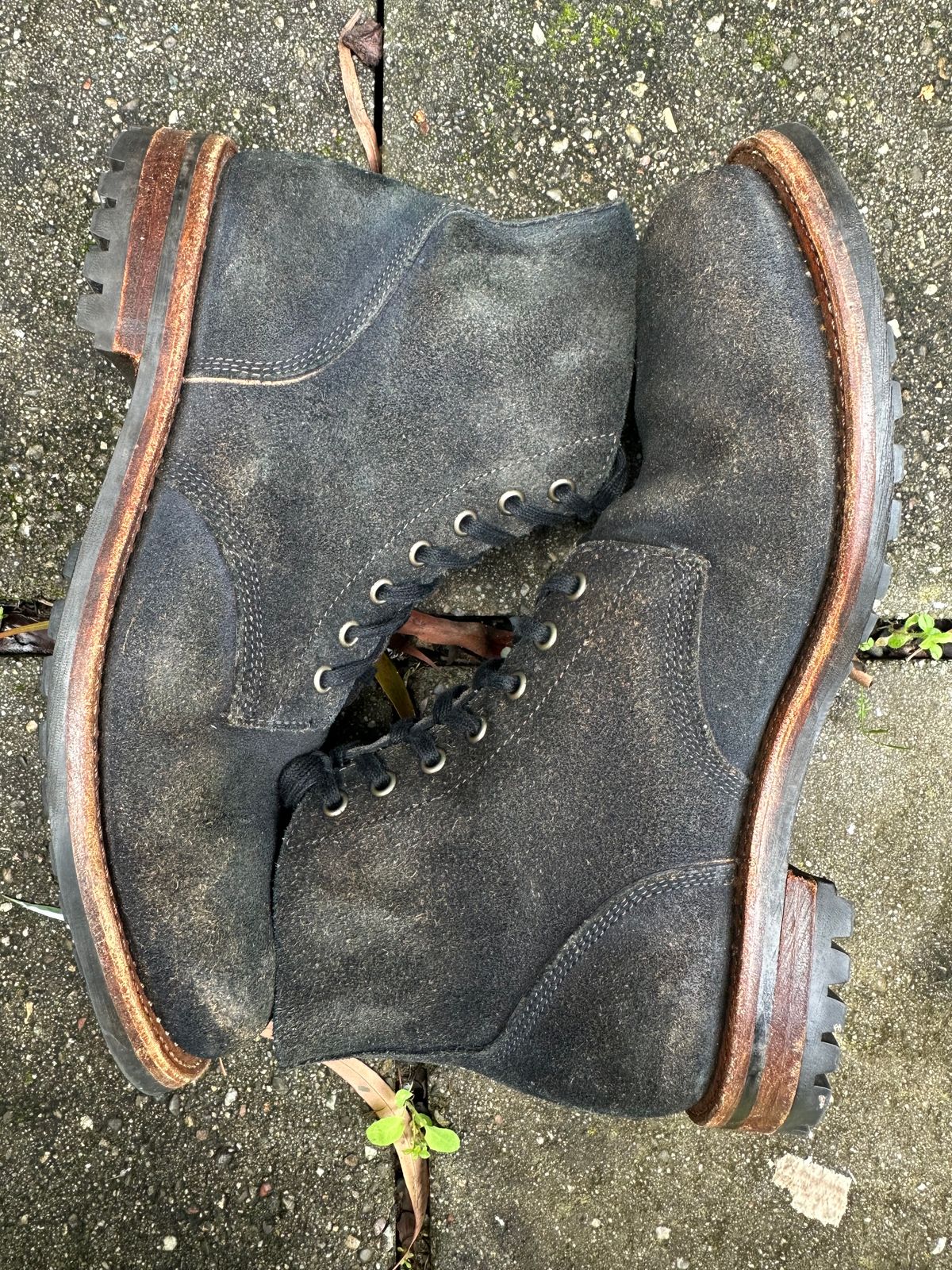 Photo by TheGiuce on March 3, 2024 of the Oak Street Bootmakers Field Boot in Horween Natural Indigo Chromexcel Roughout.