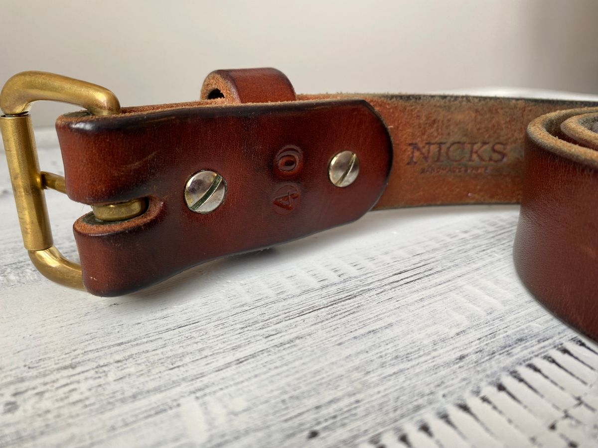 Photo by Hellraysaz on January 23, 2024 of the Nicks Belt in Wickett & Craig Medium Brown English Bridle.