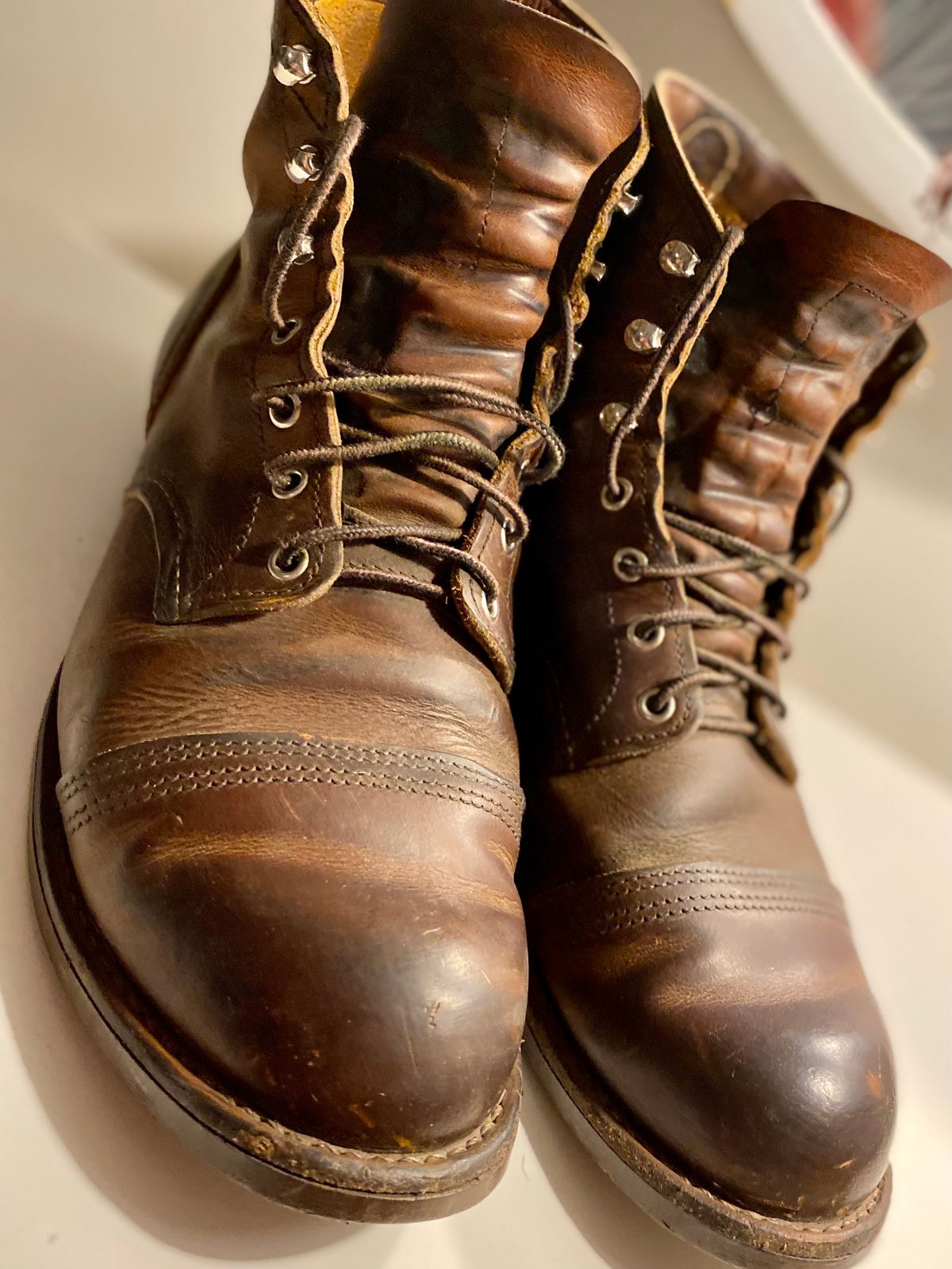 Photo by Hellraysaz on September 17, 2022 of the Red Wing Iron Ranger in S.B. Foot Copper Rough and Tough.