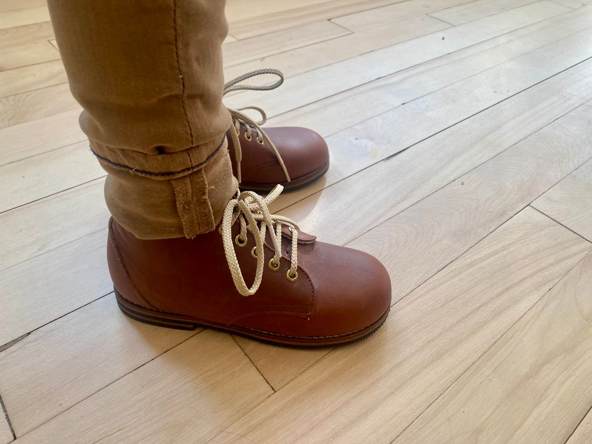 Photo by Hellraysaz on October 19, 2025 of the Nicks x Zimmerman Kids Work Boots in Seidel 1964 Brown.