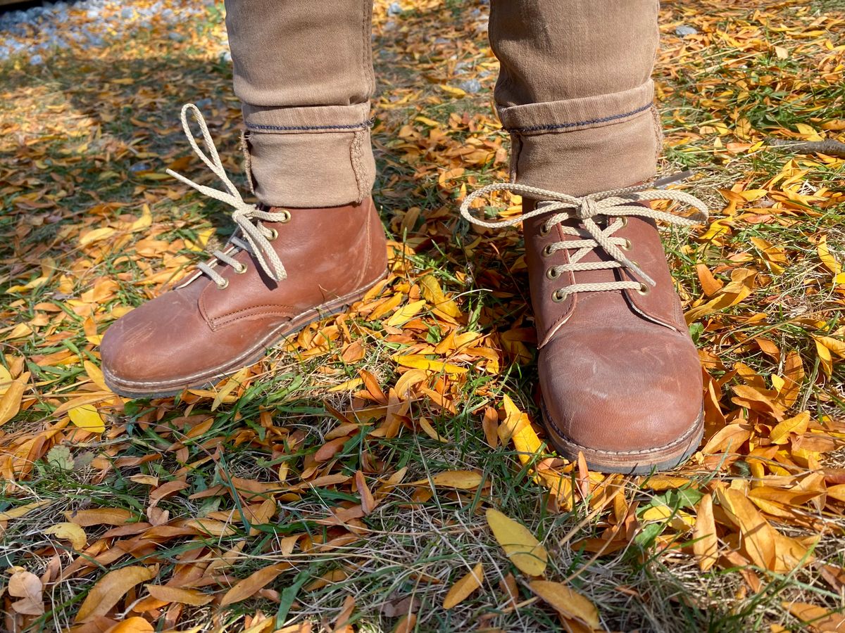 Photo by Hellraysaz on October 19, 2025 of the Nicks x Zimmerman Kids Work Boots in Seidel 1964 Brown.