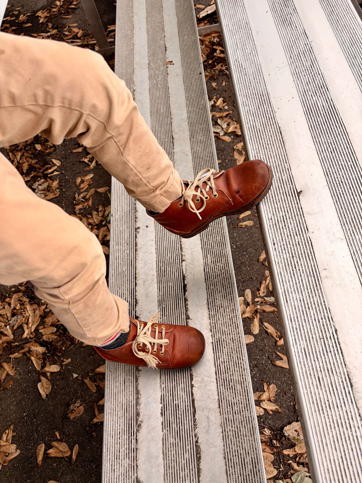 Photo by Hellraysaz on June 20, 2026 of the Nicks x Zimmerman Kids Work Boots in Seidel 1964 Brown.