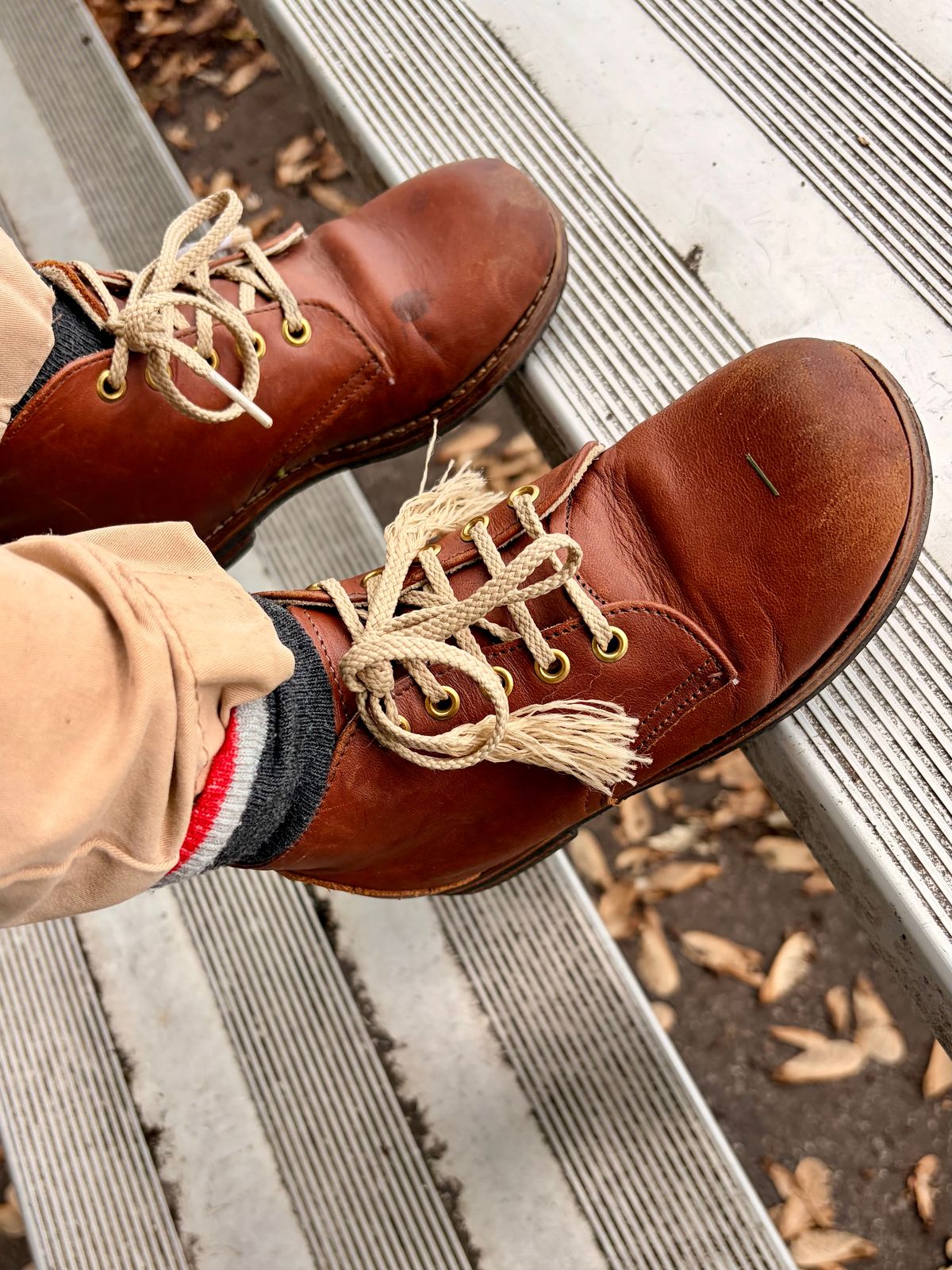 Photo by Hellraysaz on June 20, 2026 of the Nicks x Zimmerman Kids Work Boots in Seidel 1964 Brown.