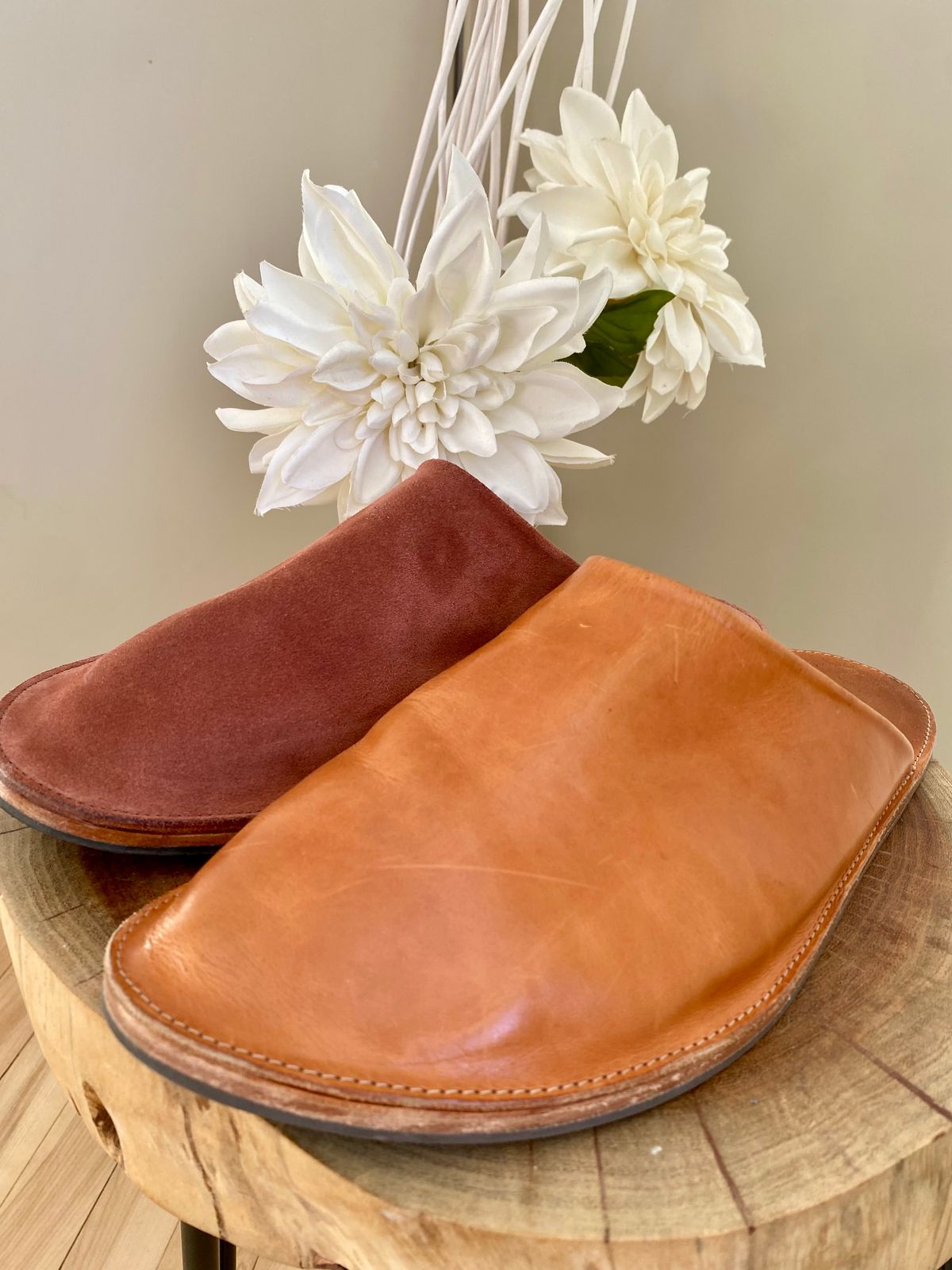 Photo by Hellraysaz on February 2, 2026 of the Viberg Slide in Terre Calf Suede.