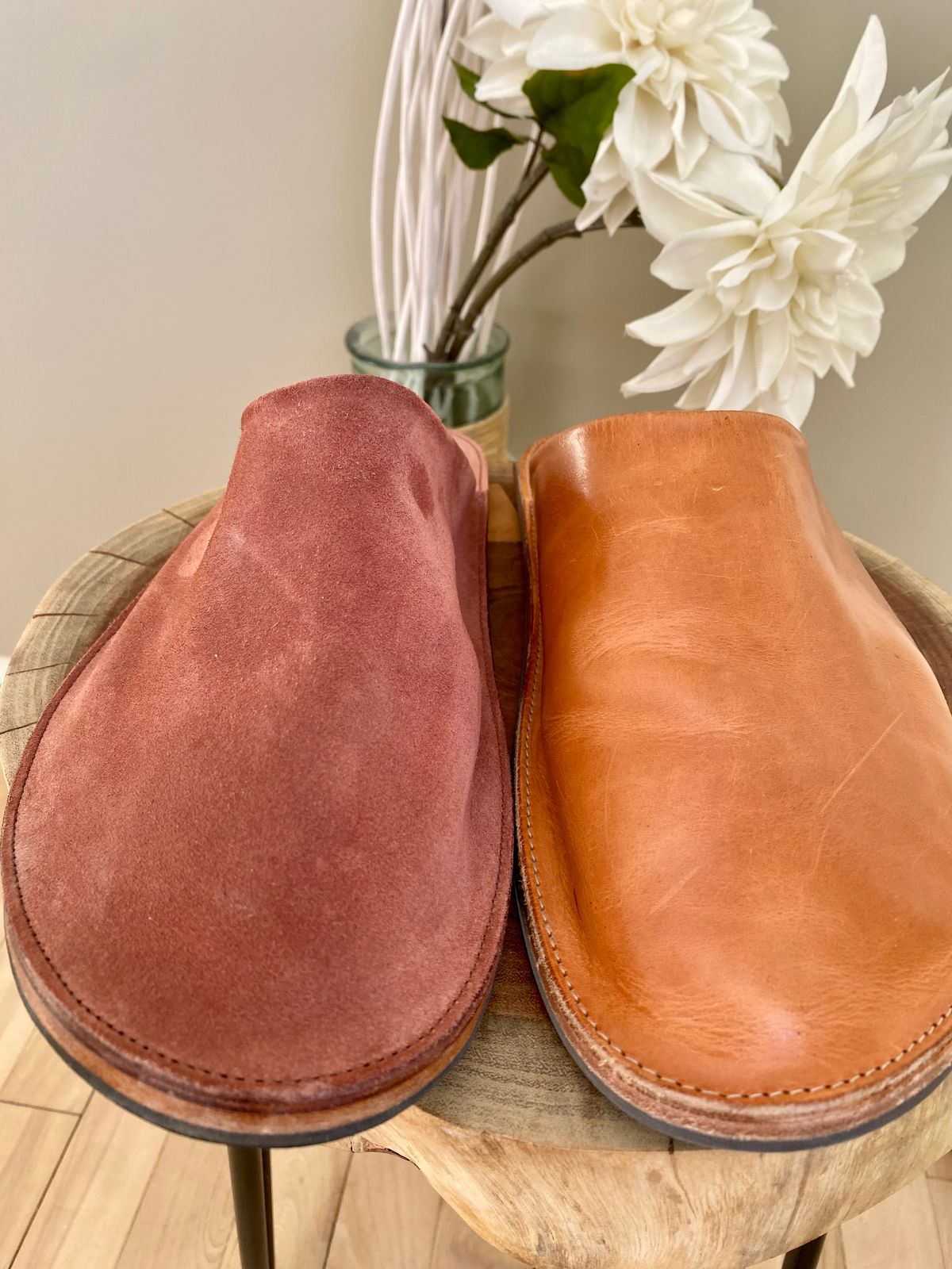 Photo by Hellraysaz on February 2, 2026 of the Viberg Slide in Terre Calf Suede.