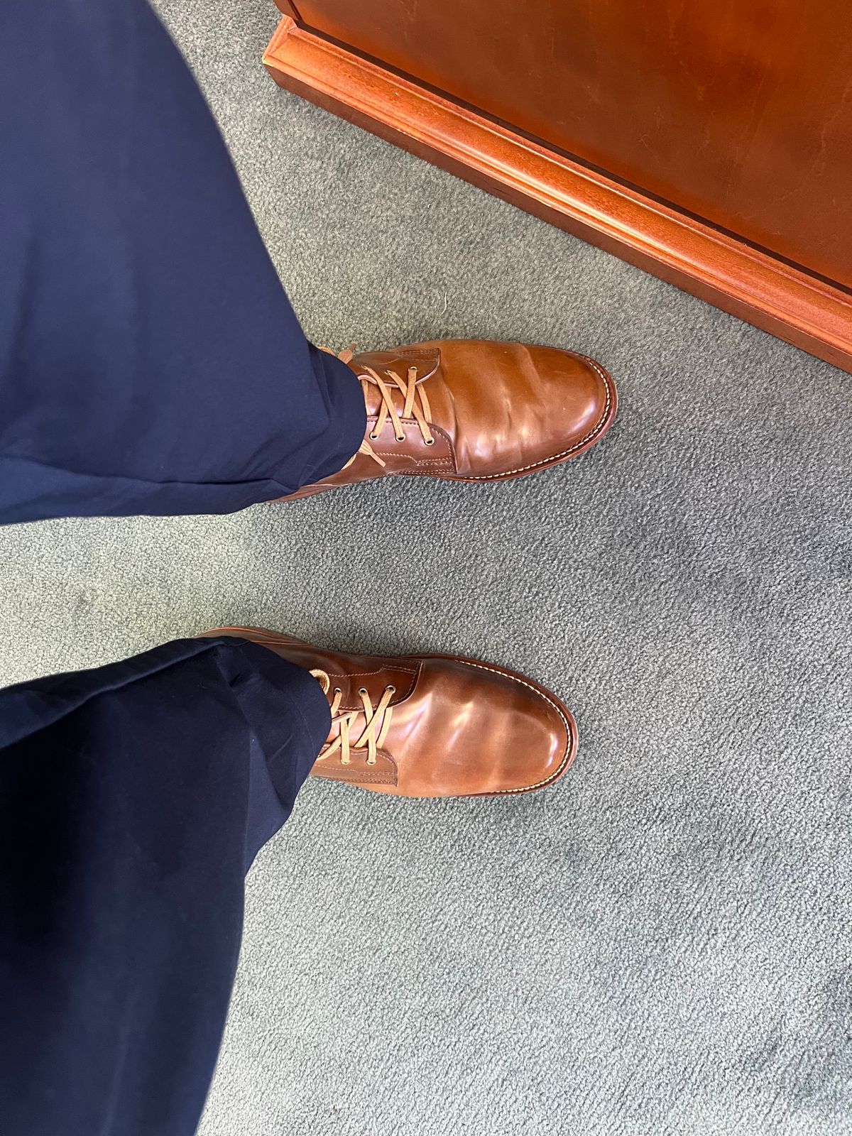 Photo by financial_bootnerd on April 7, 2025 of the Brandle 1925 in Horween Amaretto Shell Cordovan.