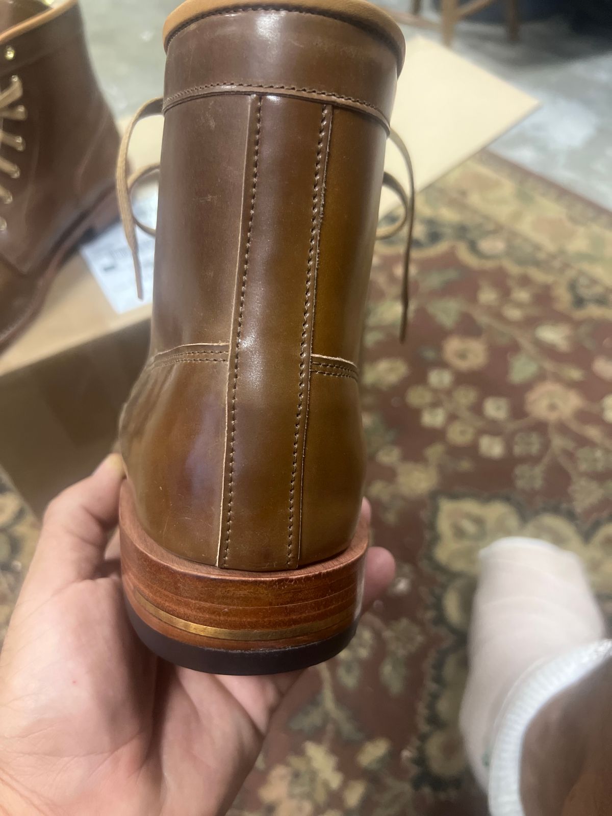 Photo by financial_bootnerd on August 6, 2024 of the Brandle 1925 in Horween Amaretto Shell Cordovan.