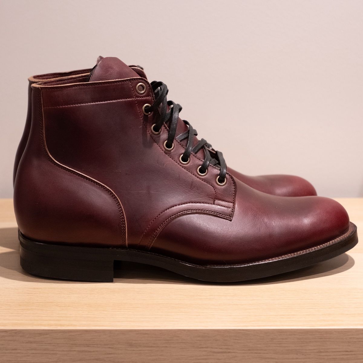 Photo by Long on October 2, 2023 of the Viberg Service Boot in Horween Color 8 Chromexcel.
