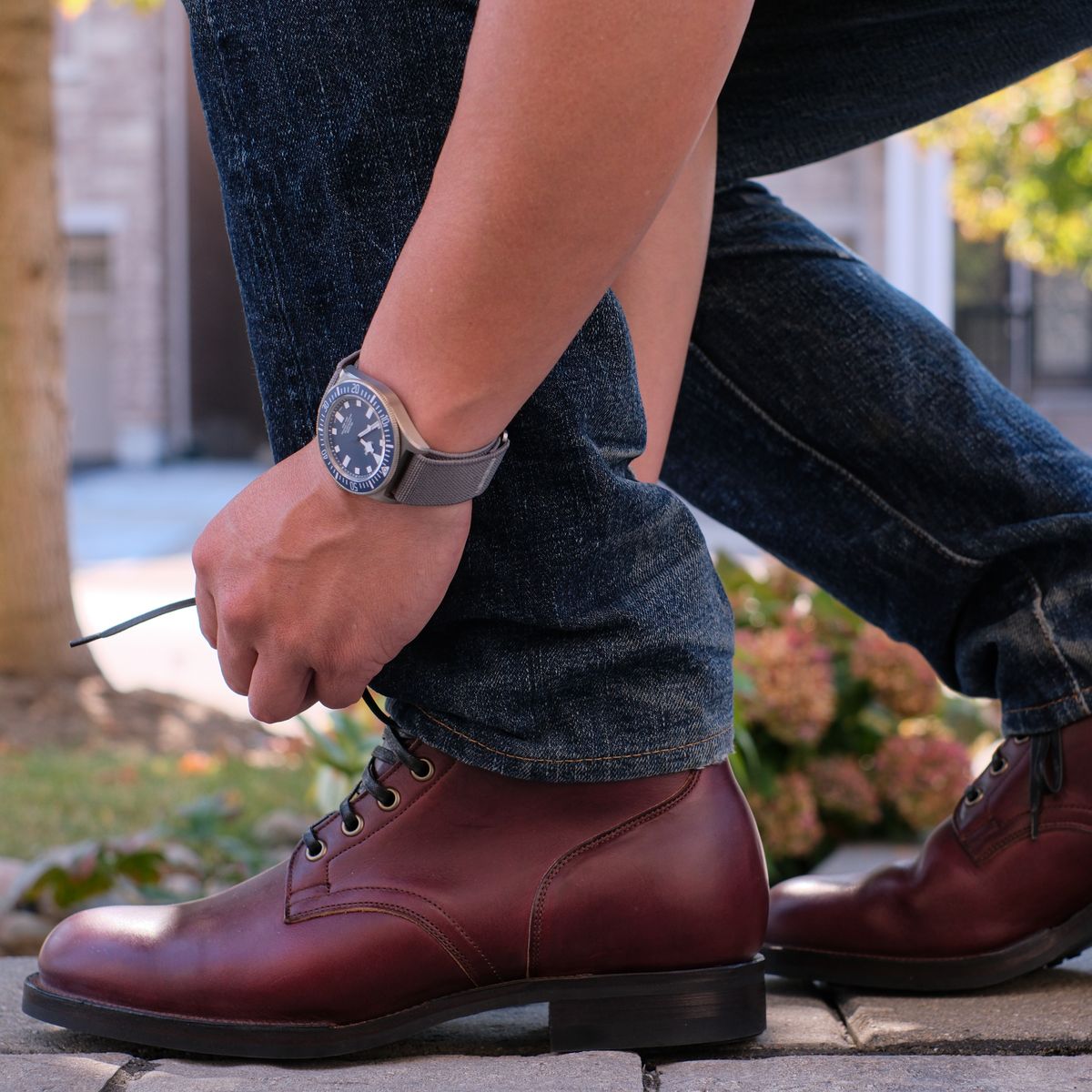 Photo by Long on October 2, 2023 of the Viberg Service Boot in Horween Color 8 Chromexcel.