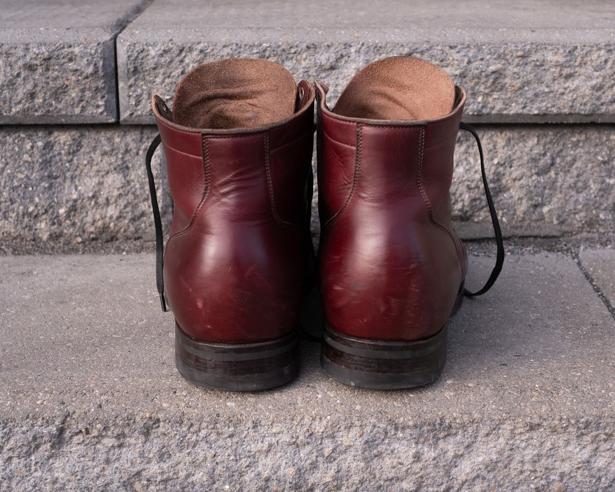 Photo by Long on November 5, 2023 of the Viberg Service Boot in Horween Color 8 Chromexcel.