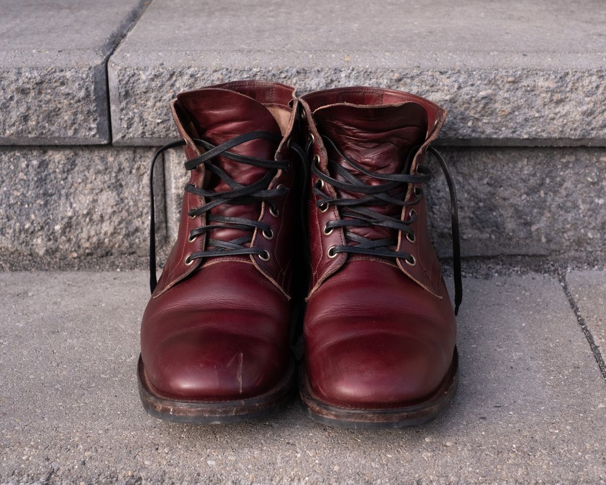 Photo by Long on November 5, 2023 of the Viberg Service Boot in Horween Color 8 Chromexcel.