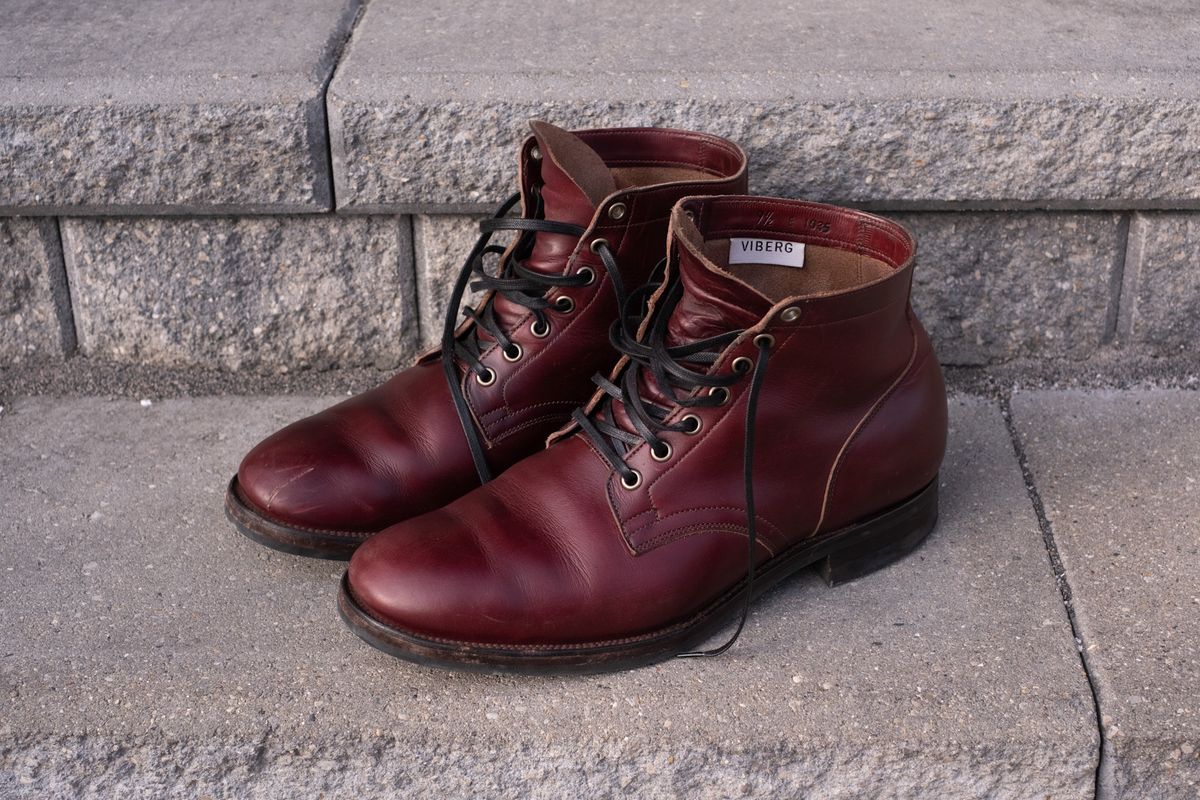 Photo by Long on November 5, 2023 of the Viberg Service Boot in Horween Color 8 Chromexcel.